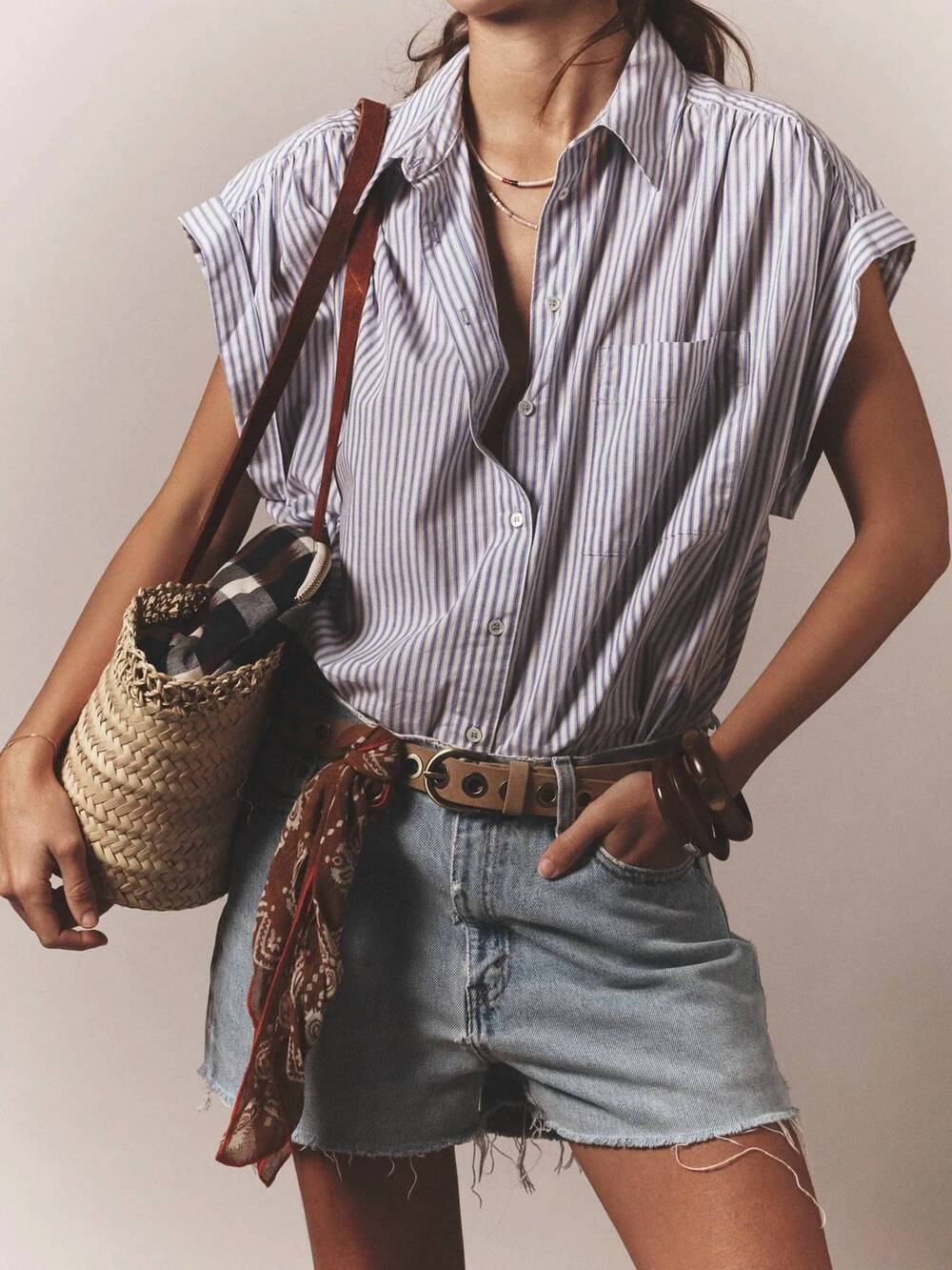 NEW XIRENA lexi cap sleeve shirt in blue aggie